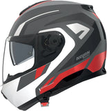 Casque Modulable Travelling Pour Moto Nolan N100-6 Gris Lave / Blanc / Rouge Cinetico 361 Taille M