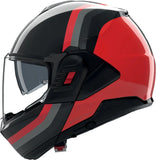 Casque Modulable Travelling Pour Moto Nolan N120-1 Noir / Rouge / Gris Lineo 351 Taille Xs