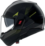 Casque Modulable Travelling Pour Moto Nolan N120-1 Gris Lave / Noir / Vert Impulsion Ciclone 362 Taille L