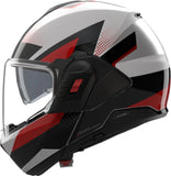 Casque Modulable Travelling Pour Moto Nolan N120-1 Blanc / Noir / Rouge Ciclone 363 Taille Xxxl