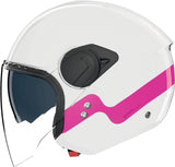 Casque Urban Commuting Pour Moto Nolan N20-2 Visor Blanc / Fuchsia Zefiro 342 Taille M