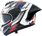 Casque Intégral Speeding Pour Moto Nolan N60-6 Sport Blanc / Bleu / Rouge Corsa 355 Taille S
