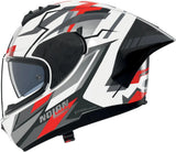 Casque Intégral Speeding Pour Moto Nolan N60-6 Sport Blanc / Noir / Rouge Corsa 356 Taille L