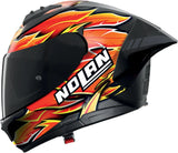 Casque Intégral Speeding Pour Moto Nolan N60-6 Sport Noir / Rouge / Orange / Jaune Replica Iannone 360 Taille Xs
