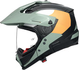 Flip-Up Travelling Motorcycle Helmet Nolan N70-2 X 06 Black / Grey Green / White / Orange Selvado 348 Size Xxl