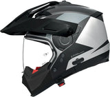 Casque Modulable Travelling Pour Moto Nolan N70-2 X 06 Blanc / Noir / Gris Turbine 349 Taille M