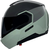 Casque Modulable Travelling Pour Moto Nolan N90-3 06 Noir / Gris Vert Verniciatura Speciale 349 Taille Xl