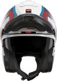 Casque Modulable Travelling Pour Moto Nolan N100-6 Blanc / Bleu / Rouge Radiante 358 Taille Xl