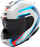 Casque Modulable Travelling Pour Moto Nolan N100-6 Blanc / Bleu / Rouge Radiante 358 Taille Xl