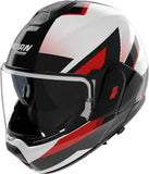 Casque Modulable Travelling Pour Moto Nolan N120-1 Blanc / Noir / Rouge Ciclone 363 Taille Xs