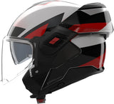 Casque Modulable Travelling Pour Moto Nolan N120-1 Blanc / Noir / Rouge Ciclone 363 Taille Xxxl