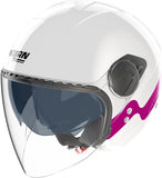 Casque Urban Commuting Pour Moto Nolan N20-2 Visor Blanc / Fuchsia Zefiro 342 Taille M