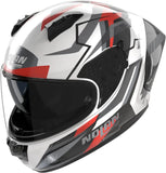 Casque Intégral Speeding Pour Moto Nolan N60-6 Sport Blanc / Noir / Rouge Corsa 356 Taille Xxxl