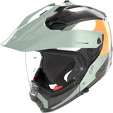 Flip-Up Travelling Motorcycle Helmet Nolan N70-2 X 06 Black / Grey Green / White / Orange Selvado 348 Size Xxl