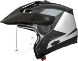 Casque Modulable Travelling Pour Moto Nolan N70-2 X 06 Blanc / Noir / Gris Turbine 349 Taille M