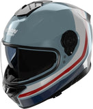Casque Intégral Speeding Pour Moto Nolan N80-8 Gris Bleu / Bleu Foncé / Blanc / Rouge Incline 352 Taille M