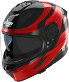Casque Intégral Speeding Pour Moto Nolan N80-8 Chrome Noir / Rouge Fervo 355 Taille S