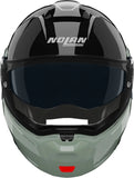 Casque Modulable Travelling Pour Moto Nolan N90-3 06 Noir / Gris Vert Verniciatura Speciale 349 Taille Xl