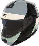 Casque Modulable Travelling Pour Moto Nolan N90-3 06 Noir / Ivoire / Anthracite / Gris Vert Blocco 354 Taille Xl