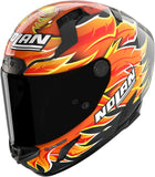 Full-Face Speeding Motorcycle Helmet Nolan X-804 Rs Ultra Carbon Carbon / Red / Orange / Yellow Replica Iannone 368 Size Xxxl