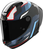 Casque Intégral Speeding Pour Moto Nolan X-804 Rs Ultra Carbon Carbone / Bleu Foncé / Bleu Clair / Rouge Piega 366 Taille S