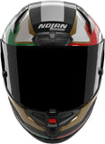 Casque Intégral Speeding Pour Moto Nolan X-804 Rs Ultra Carbon Métal Carbone / Or / Rouge / Vert Piega 367 Taille Xxs